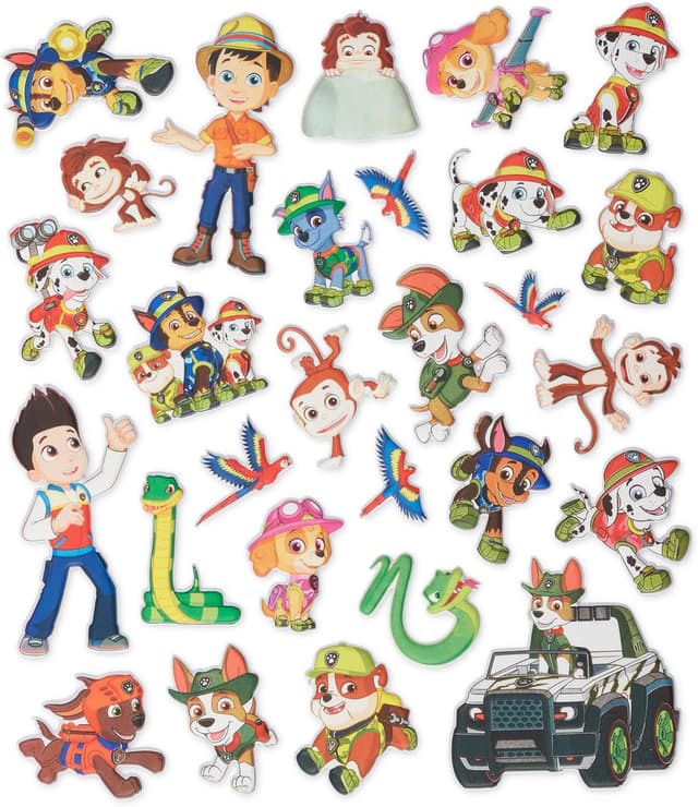 Thumbnail 6 de Melissa & Doug PAW Patrol: wiederaufklebbares, bauschiges Sticker-Set „Dschungel“ (28 Sticker)