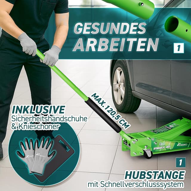 Thumbnail 3 de TRESKO Hydraulischer Wagenheber 3T 75–510 mm