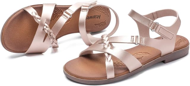 Thumbnail 3 de Sandales plates Ataiwee pour femmes, slip-on confort avec sangle à la cheville