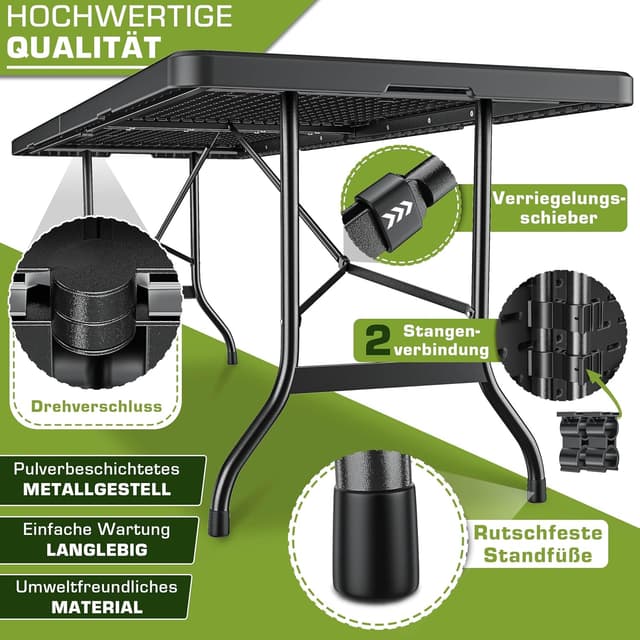 Thumbnail 3 de tillvex Gartentisch 180x75cm klappbar 🍽