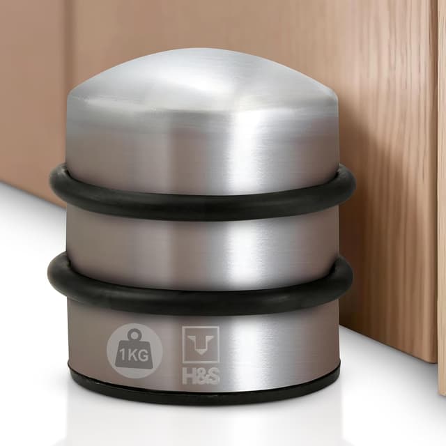Thumbnail 1 de H&S 2.2lb Heavy Door Stop 1kg chrome indoor