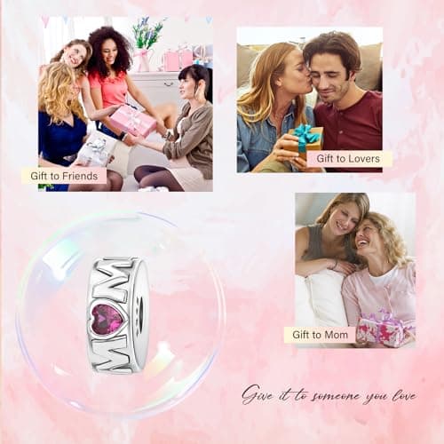 Detalle de Amuefer 2 piezas mom clips charms en plata de ley 925 con circonita cúbica