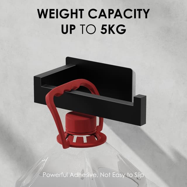 Detalle de Auxmir selbstklebender Toilettenpapierhalter ohne Bohren (2er-Set) aus SUS304 Edelstahl, schwarz