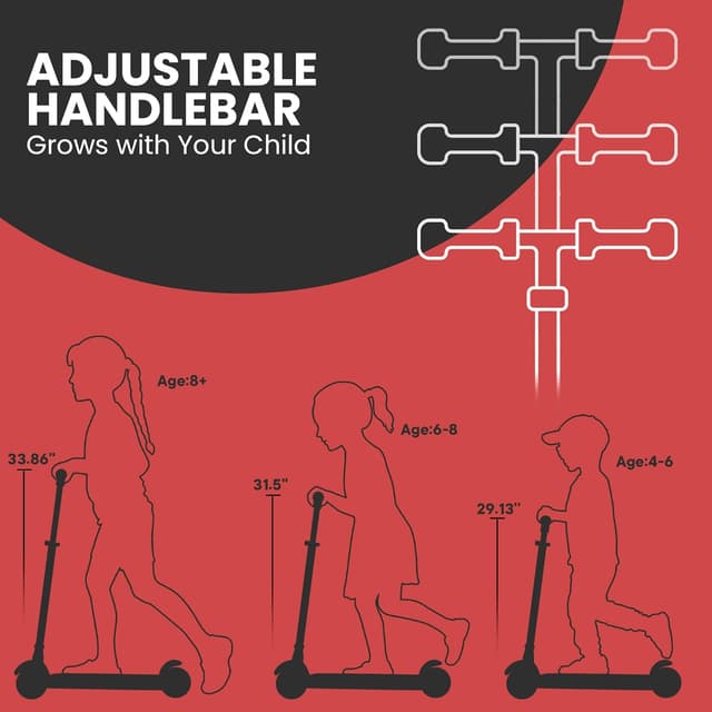 Detalle de Dribbl 3-Wheel Kids Scooter Age 3+ โ Supports 165 lbs ๐ด