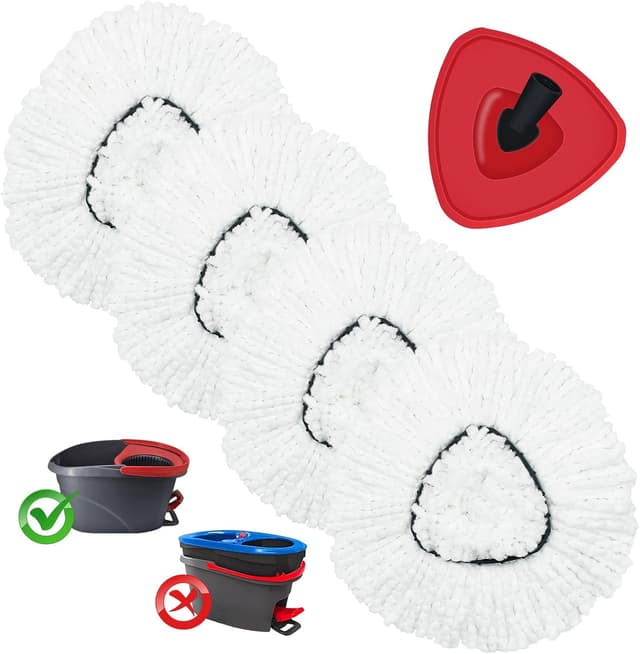 Detalle de DLAIMI Turbo spin mop heads 4 pack