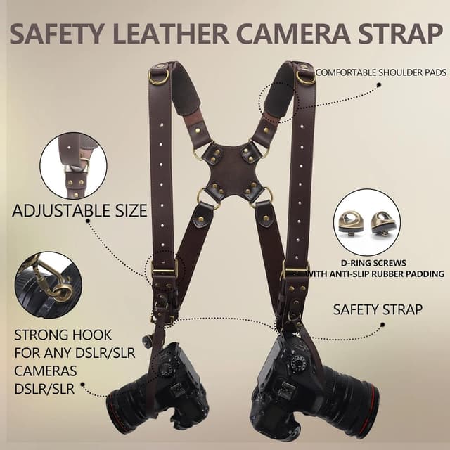 Detalle 2 de 4J LEDR Sangle double caméra en cuir