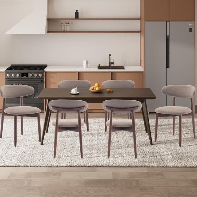 Thumbnail 1 de COLAMY Esszimmerstühle 6er Set mit Polster und Rückenlehne in Kamel – moderne Küchen- und Dining Chairs