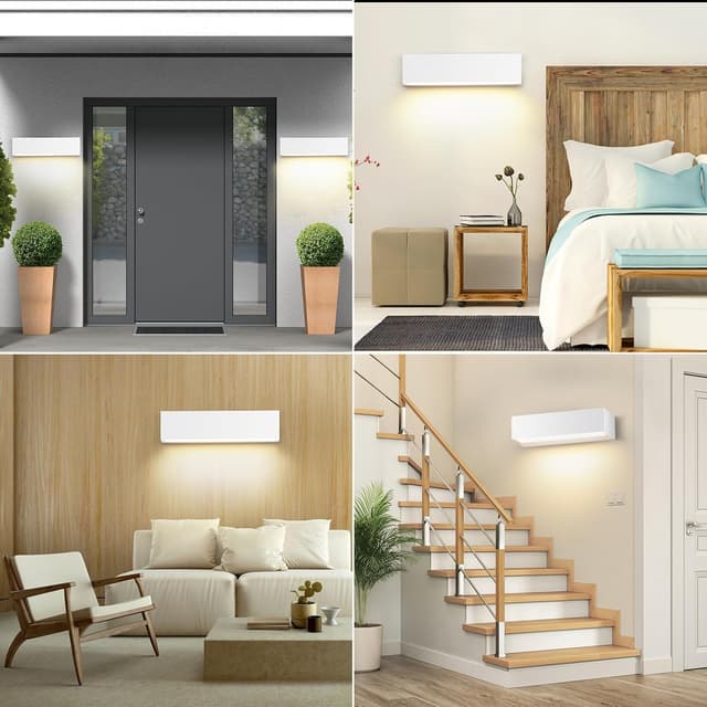 Detalle de Applique mural LED Cwycfw 18 W blanc chaud 3000 K, 30 cm, étanche IP65