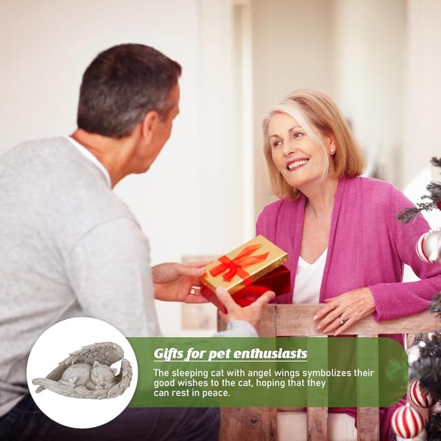 Thumbnail 6 de GIUSOBG Katze & Hund Engel als Tier-Gedenkfigur für den Garten (Grab Marker)