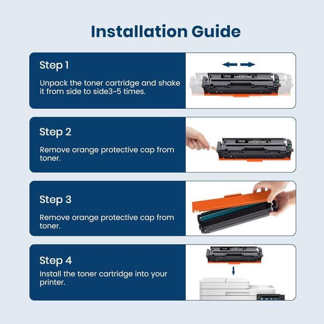Detalle de 219A/219X 3302FDW Toner Cartridges (with chip) Compatible 4-Pack for HP Color LaserJet Pro