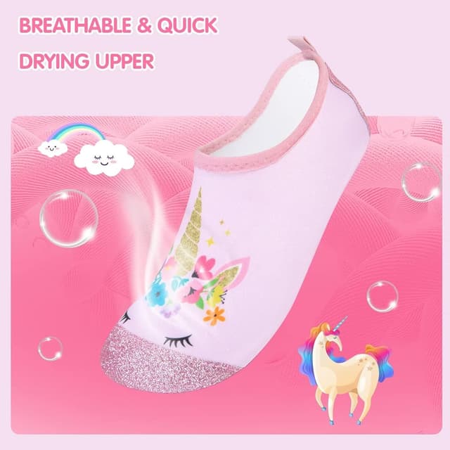 Detalle 2 de Kids Swim Water Shoes for Toddlers & Babies – Aqua Socks Quick Dry Pool & Beach Barefoot Style (Boys & Girls)