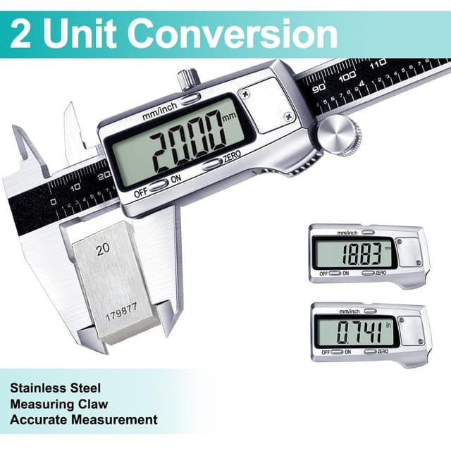 Thumbnail 1 de Kynup calibro a corsoiodigitale 150 mm con display LCD, acciaio inox e funzione inch/mm