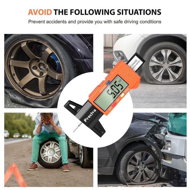 Thumbnail 6 de Preciva Reifen-Profiltiefenmesser mit LCD-Display und Messbereich 0–25,4 mm