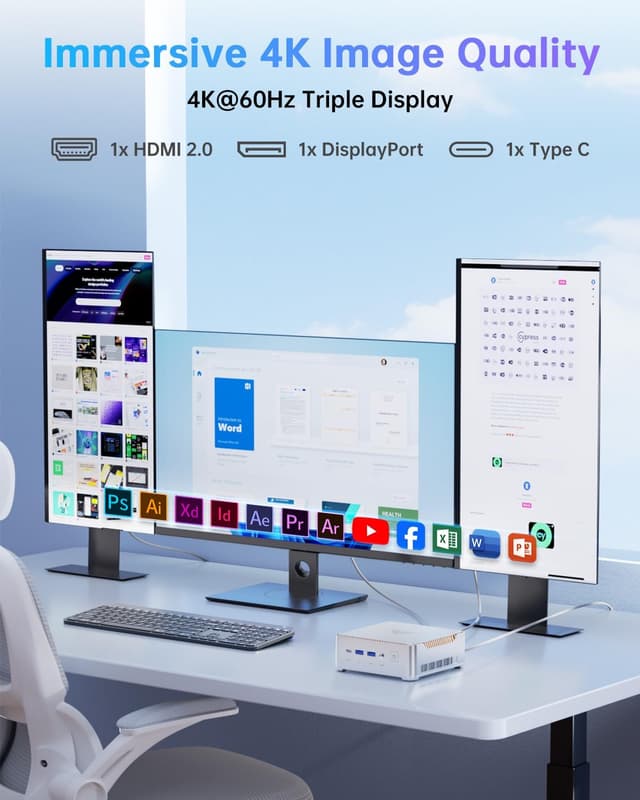 Detalle de NiPoGi Pinova P2 mini PC, 1TB SSD 4K