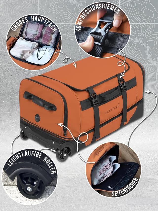 Detalle 2 de normani XXL Reisetasche 120 l Trolley
