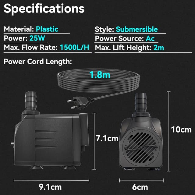 Thumbnail 4 de Bomba de Agua Sumergible 25W 1500L/H