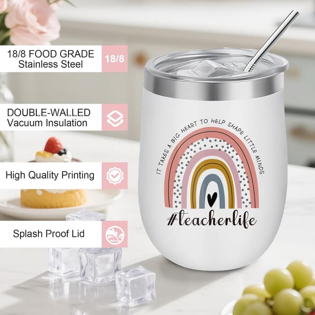 Detalle de SHXWELL 9-Piece Teacher Thank You Gifts for Women with Canvas Tote Bag (Teacher Appreciation Set)