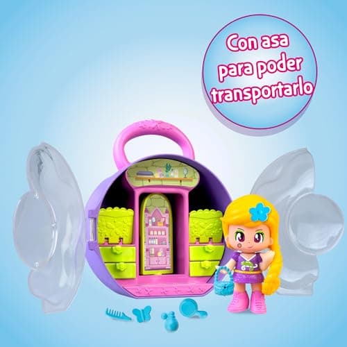 Detalle 1 de Famosa Pinypon Cuentos Rapunzel, bolso morado 🎎