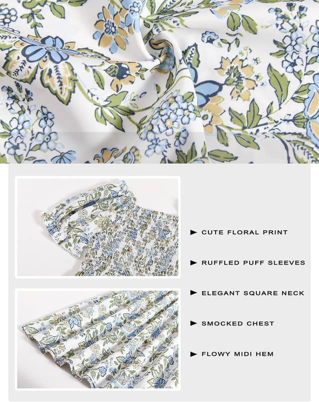 Detalle 2 de Girls square neck summer dress for 5-14