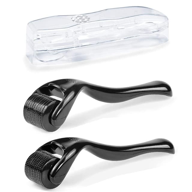 Detalle de Zemolo 2er Derma-Roller Set (0,25 mm & 0,5 mm) mit 540 Micronadeln für Gesicht, Bart und Kopfhaut