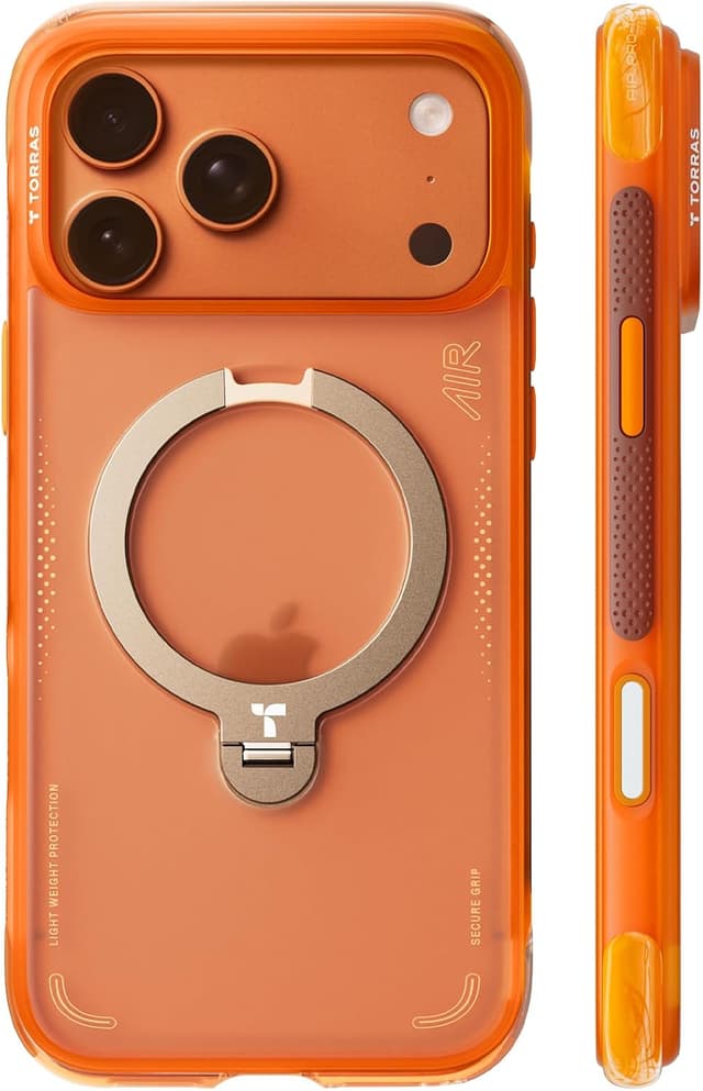 Thumbnail 6 de TORRAS Ostand Q3 Air for iPhone 17 Pro Case (Orange) — MagSafe compatible shockproof case with rotating kickstand