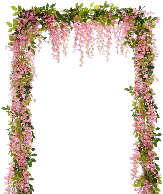 Thumbnail 6 de Lvydec Wisteria Artificial Flowers Garland (4 Pack) — White Silk-Style Hanging Vine Decor for Weddings & Outdoor Ceremonies