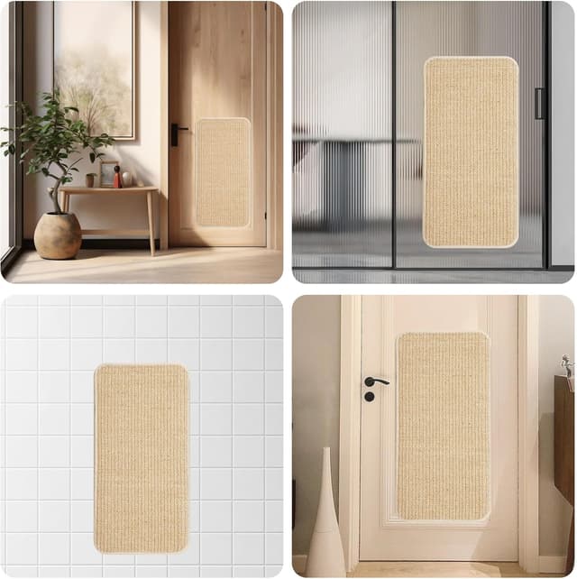 Detalle 2 de HAOYULUO 3er Kratzmatte Katze aus Sisal (50 x 25 cm) – Kratzbrett zum Schutz von Möbeln & Teppichen