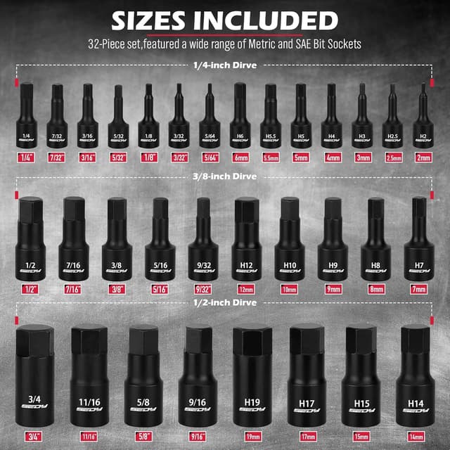 Detalle 2 de Hex Bit Impact Socket Set 36-Piece