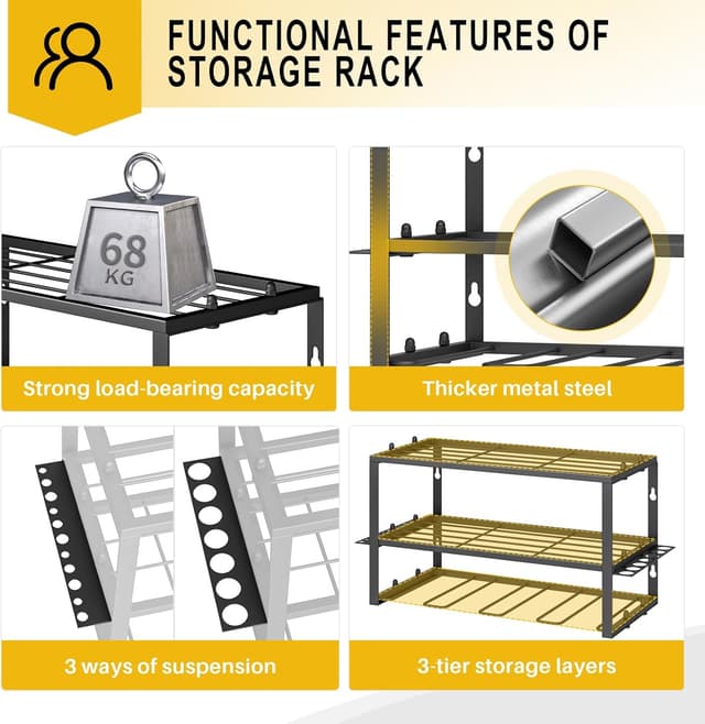 Detalle de Yeabett Werkzeug Wandhalterung 42×20×24 cm 🛠