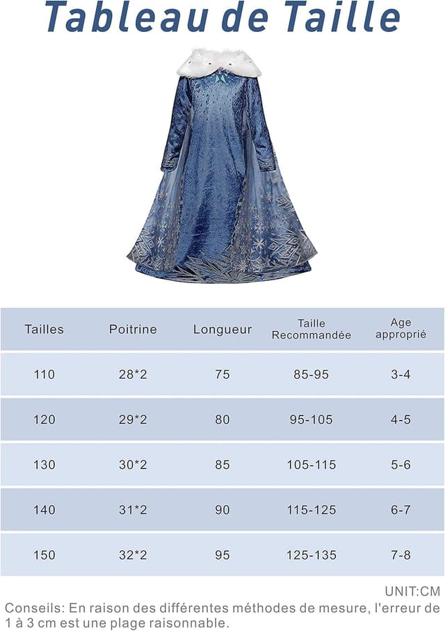 Thumbnail 6 de Monissy Regina Congelata Principessa Elsa: vestito da ragazza blu con accessori (corona, collare, bacchetta e altro)