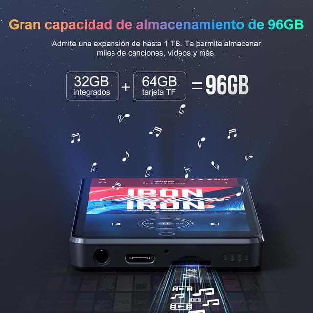 Thumbnail 2 de 96GB MP3 Player Android con Bluetooth WiFi