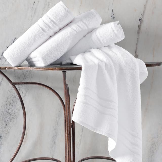 Detalle de Hawmam Linen White Bath Towels 4-Pack, 27 x 54 Inches, 100% Turkish Cotton