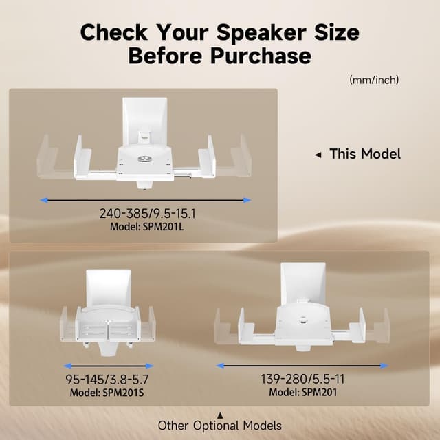 Detalle 2 de Suptek SPM201LW Small Dual Side Clamping Bookshelf Speaker Wall Mount Bracket (up to 25kg)