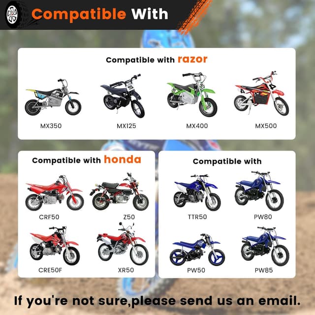 Detalle de Dirt Bike Training Wheels for 50cc Kids Bikes (PW 50, Razor MX125/MX350) – Stainless Steel Stabilizers, Black