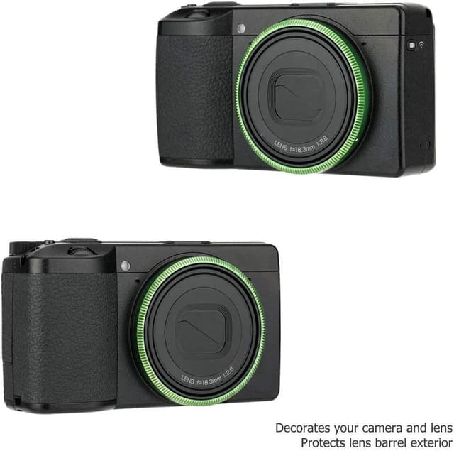 Detalle de JJC Metal Accent Ring Cap for Ricoh GR III/GRIII/GR3 (Replace GN-1 Ring Cap) – Green