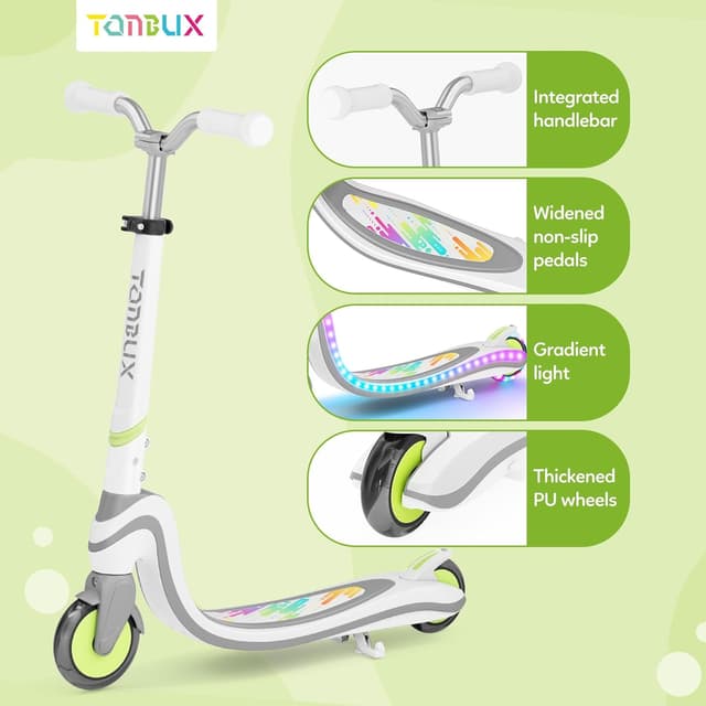 Detalle 2 de TONBUX Kinderroller (3–12 Jahre) mit Beleuchtung am Trittbrett, 3-stufig höhenverstellbar und PU-Rädern