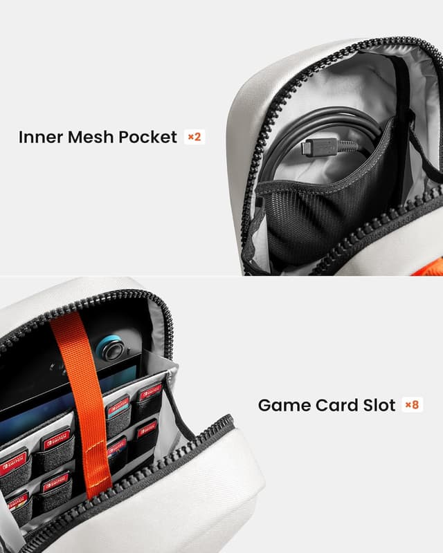 Thumbnail 5 de tomtoc Sling Crossbody Bag for Nintendo Switch 2 (2025) with 8 game card slots – Red