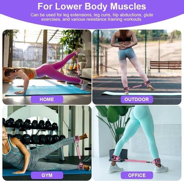 Thumbnail 6 de flintronic : sangle de cheville réglable pour musculation et poulie (avec double anneau D)