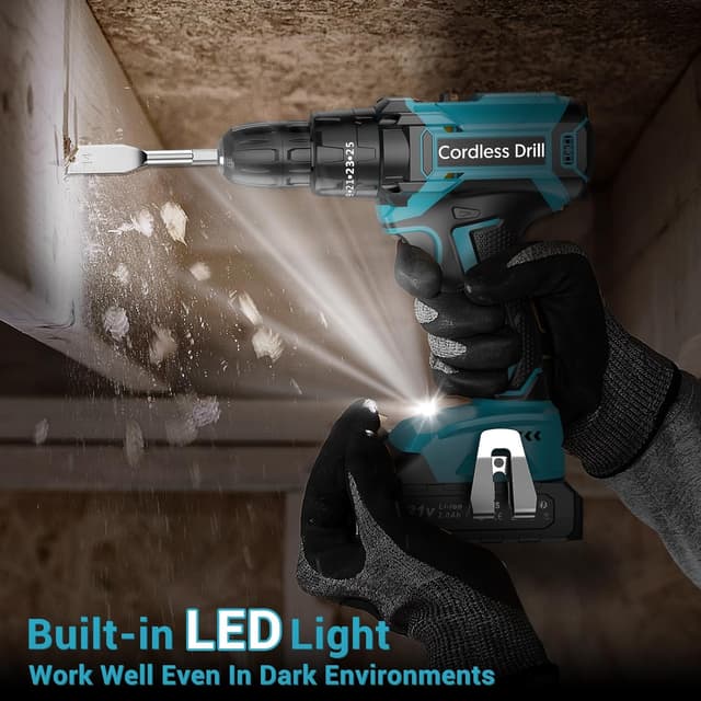 Thumbnail 5 de LEEIKOO Cordless Hammer Drill 21V, 42N.m 2.0Ah