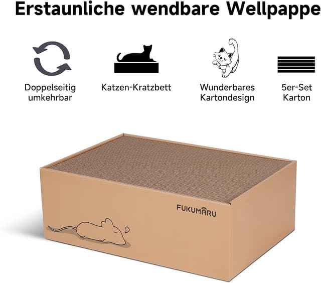 Detalle 2 de FUKUMARU Kratzbrett 43,5×29,5×14 cm 🐱