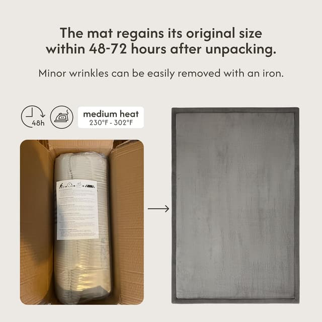 Detalle de Hakuna Matte Premium Baby Play Mat (200x150x2.5cm) – Dark Grey Cloud Soft Coral Velvet Memory Foam Rug