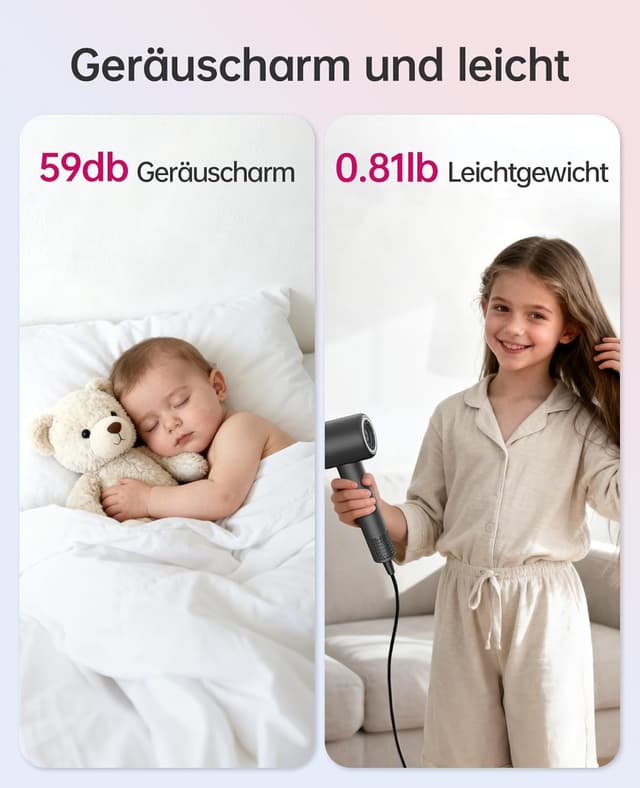 Thumbnail 3 de CONFU Haartrockner 1500 W 200 Mio Negativ-Ionen