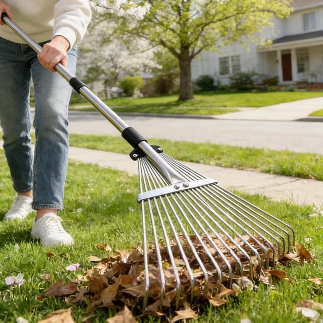 Thumbnail 6 de Adjustable Leaf Rake (85–175cm) with 18-Tine Expandable Head for Lawns & Tight Spaces