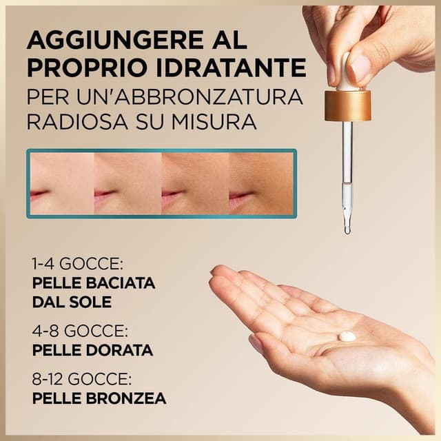 Detalle de Garnier Gocce Viso Autoabbronzanti Natural Bronzer (30 ml) con Acido ialuronico e Acqua di cocco