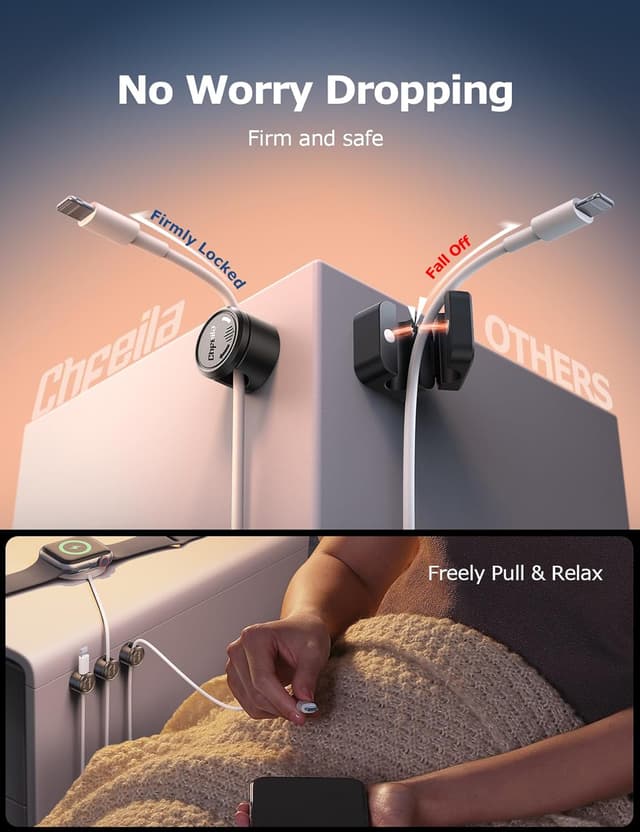 Detalle de 16 Pack magnetic cable clips 7.5mm