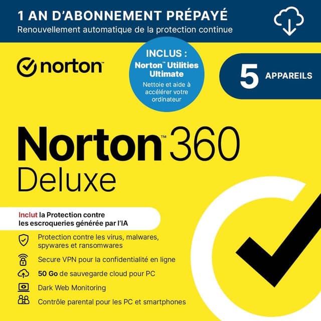 Detalle de Norton 360 Deluxe, 50 Go de sauvegarde