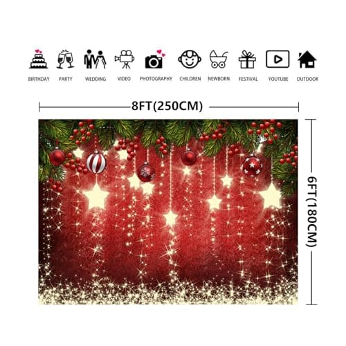 Thumbnail 2 de Aisnyho Christmas Backdrop 8x6ft photo banner