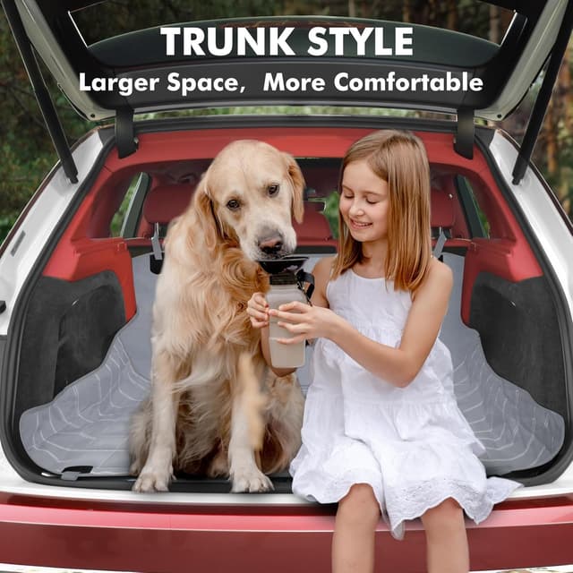 Detalle de Hopidogie Dog Car Seat Cover 4-in-1 – 100% Waterproof, Scratchproof & Nonslip Hammock for Back Seats (Grey)