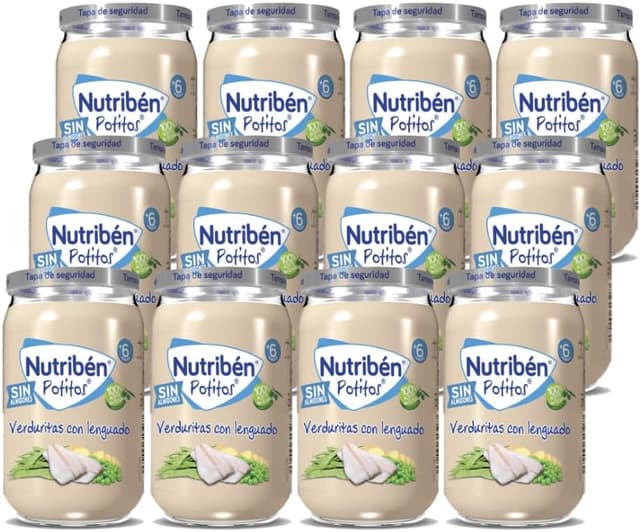 Imagen de Nutribén Potitos 🥄 Tarrito de Verduras con Lenguado, 12x2820g en OfertitasTOP