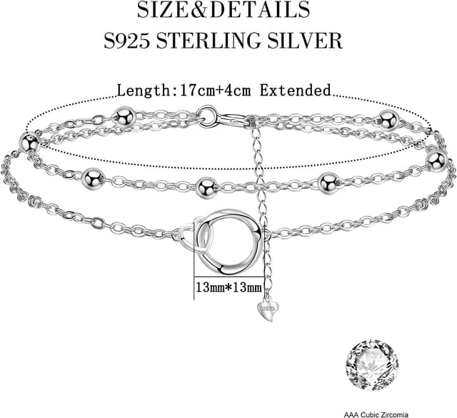 Detalle 2 de Yinsen 925-Silber Damenarmband mit Zirkonia – Geschenkarmband in Geschenkbox für Geburtstag & Weihnachten